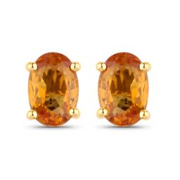 14KT Yellow Gold 1.10ctw Orange Sapphire Earrings