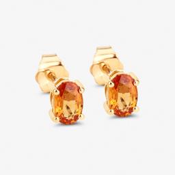 14KT Yellow Gold 1.10ctw Orange Sapphire Earrings