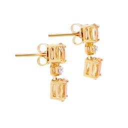 Plated 18KT Yellow Gold 2.22ctw Citrine and Diamond Earrings