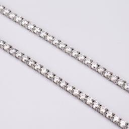 Plated 18KT White Gold 49.00ctw White E-F Fire Moissanite Necklace