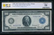 1914 $100 Chicago FRN PCGS 58