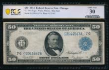 1914 $50 Chicago FRN PCGS 30