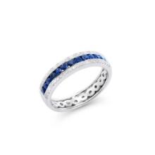 14KT White Gold 0.55ctw Blue Sapphire and Diamond Ring