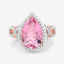 14KT Rose Gold 4.77ct Morganite and Diamond Ring