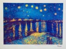 Van Gogh Starlight Over Rhone Estate Signed Reproduction Giclee