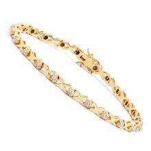 Plated 18KT Yellow Gold 0.2cts Diamond Bracelet