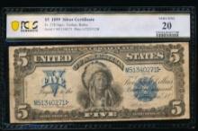 1899 $5 Chief Silver Certificate PCGS 20