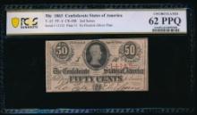 50 Cent 1863 T-63 Confederate PCGS 62PPQ