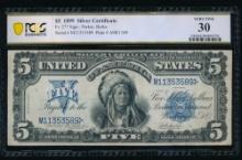 1899 $5 Chief Silver Certificate PCGS 30