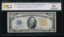 1934A $10 N Africa Silver Certificate PCGS 64