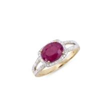 14KT Yellow Gold 2.05ct Ruby and Diamond Ring