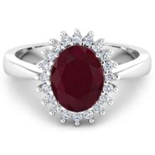 14KT White Gold 1.50ct Ruby and Diamond Ring