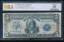 1899 $5 Chief Silver Certificate PCGS 20