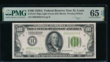 1928A $100 St Louis FRN PMG 65EPQ