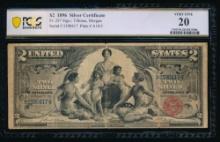 1896 $2 Educational Silver Certificate PCGS 20