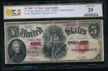 1907 $5 Legal Tender Note PCGS 20