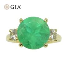18 Kt Natural 4.33 Ct GIA Certified Emerald Ring