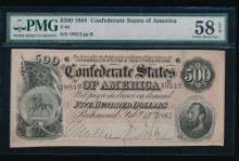 1864 $500 T-64 Confederate PMG 58EPQ