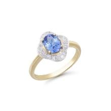 14KT Yellow Gold 1.15ct Tanzanite and Diamond Ring