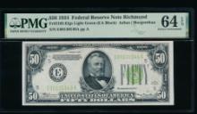 1934 $50 Richmond FRN PMG 64EPQ