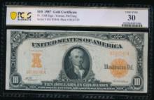 1907 $10 Gold Certificate PCGS 30