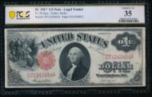1917 $1 Legal Tender Note PCGS 35