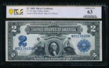 1899 $2 Mini Porthole Silver Certificate PCGS 63