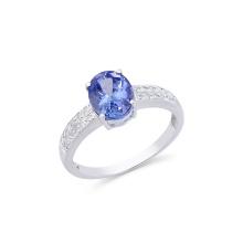 14KT White Gold 1.75ct Tanzanite and Diamond Ring