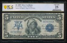 1899 $5 Chief Silver Certificate PCGS 25