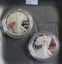 1990, 1996 Proof Silver Eagles.
