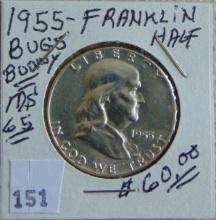 1955 Franklin Half Dollar "Bugs Bunny" MS+.