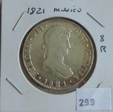 1821 Mexico 8 Real Silver.