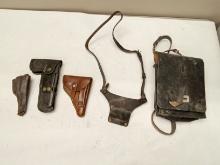 (5Pcs.) ASSORTED LEATHER HOLSTERS AND POUCHES
