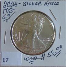 2024 Silver Eagle .999 MS.