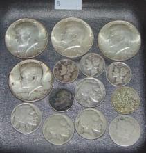 Variety: $2.40 in 90% U.S. Silver. 5 misc. Nickels