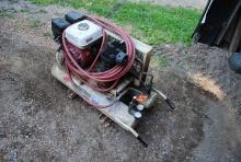 Ingersoll Rand gas powered wheel-barrow type air compressor with Honda 5.5HP engine, runs, sells wit