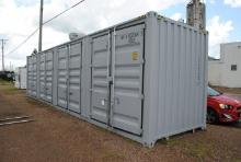40FT High Cube Container with 4 sets of double doors on the side and set of double doors on the rear