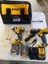 DeWalt drill, driver and impact