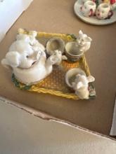 Ceramic mini tea sets: Pigs and Snowman