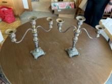 Pair of silver plated candelabras...(heavy).......Shipping