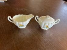 Dresden tea set (missing lid on sugar), chicken bone plates, etc