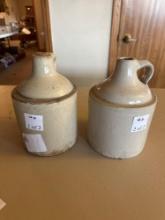 2 antique salt glazed over the shoulder stoneware crocks.... Good