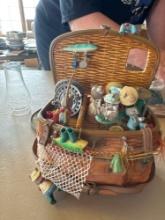 Wicker Basket, miniature butter churn, etc....Shipping