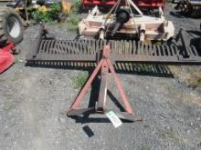 3pt 6' Stone Rake w/ Gauge Wheels