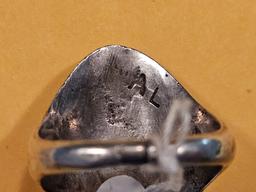 SIGNED! Vintage Sterling Silver Navajo Sand-cast ring