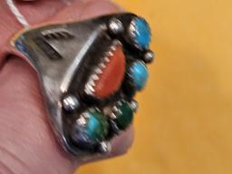 SIGNED! Vintage Sterling Silver Navajo Sand-cast ring