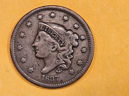1837 Beaded cord Large Cent