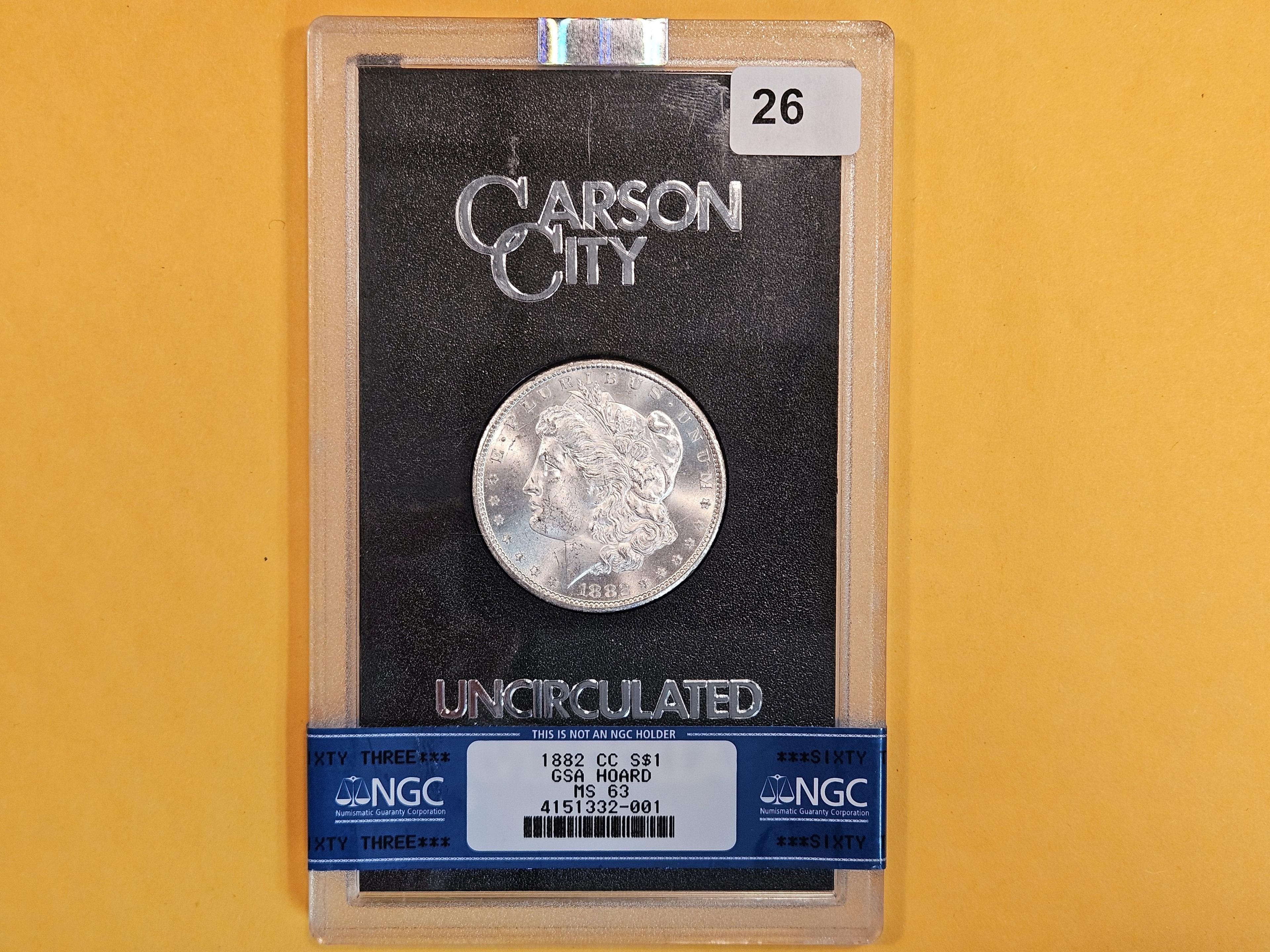 GSA! NGC 1882-CC Morgan Dollar in Mint State 63