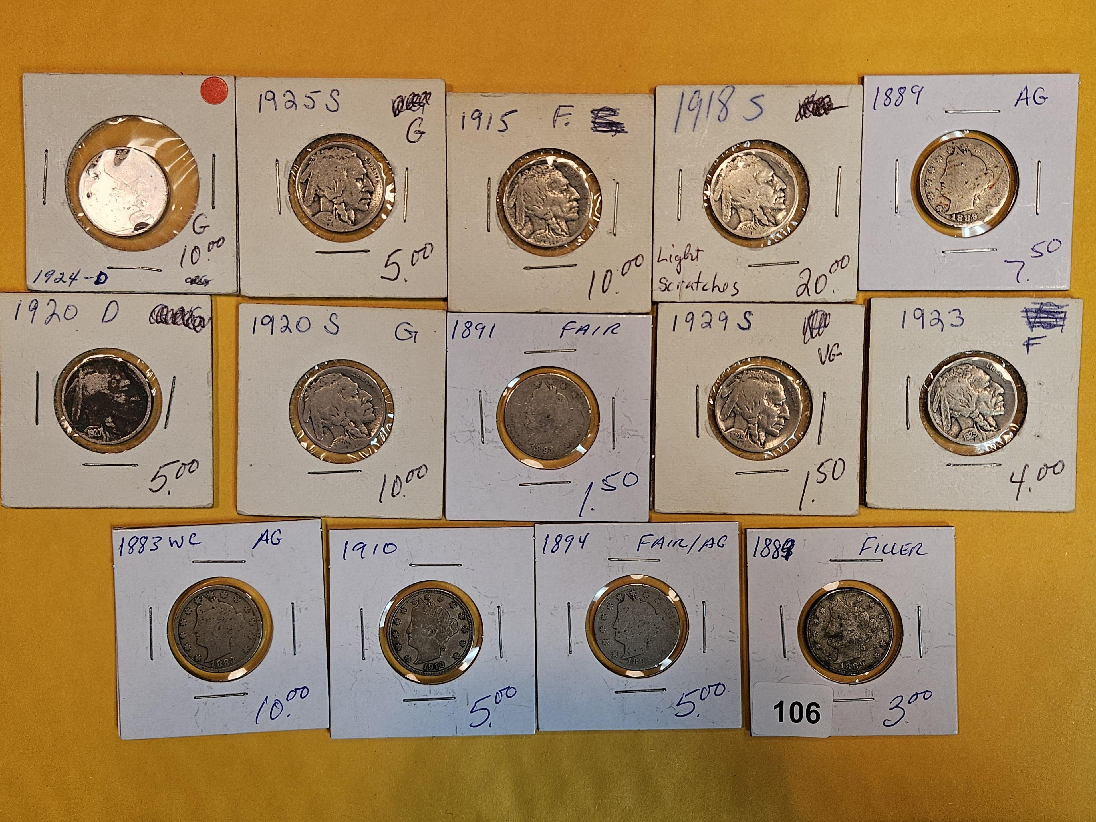 Fourteen mixed Nickels