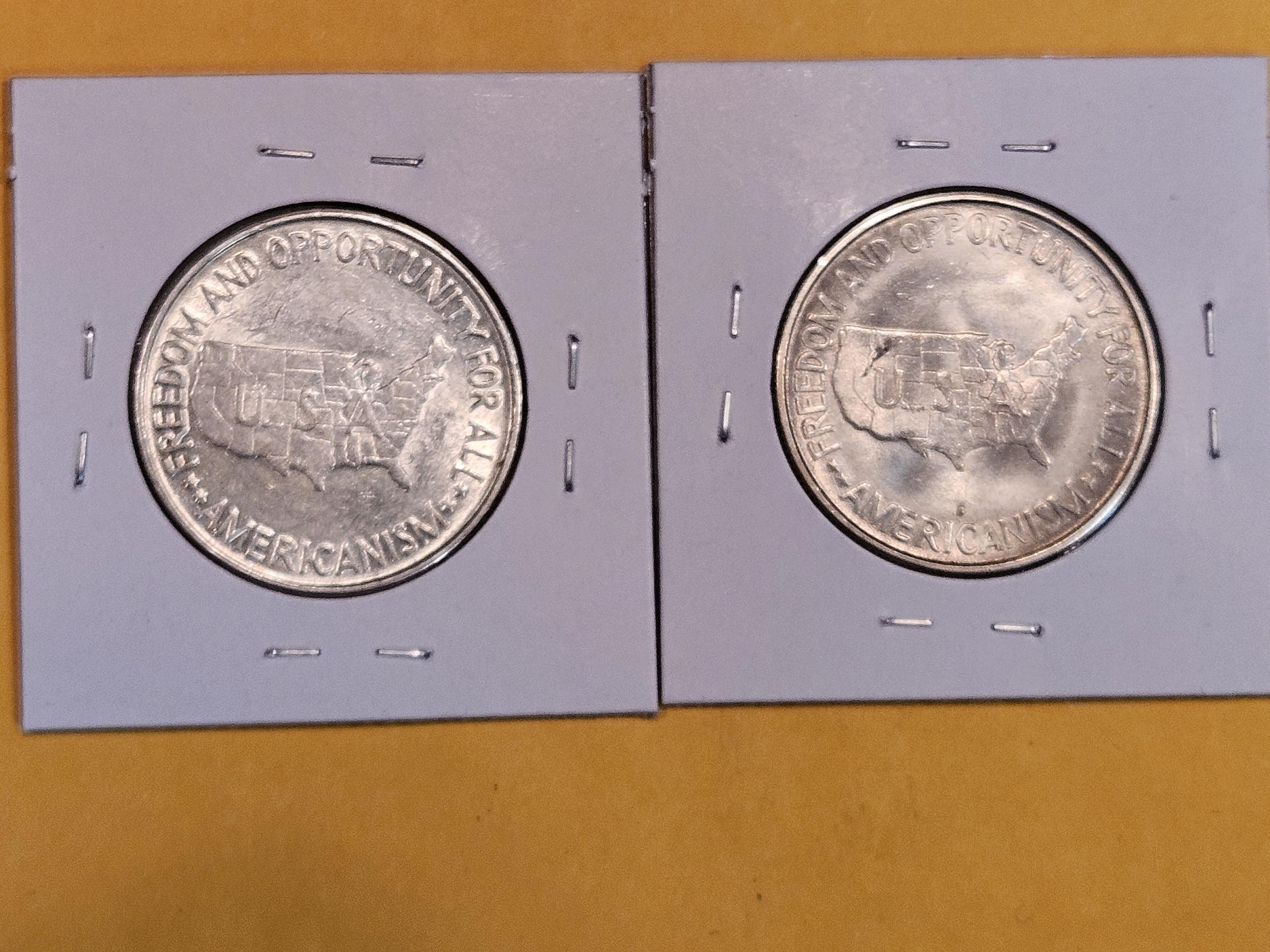 1952 and 1953-S BTW & GWC Commemorative Half Dollars